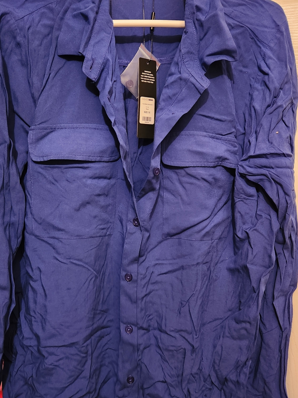 Fashion Nova Men's Lightweight Shirt Jacket in Royal Blue